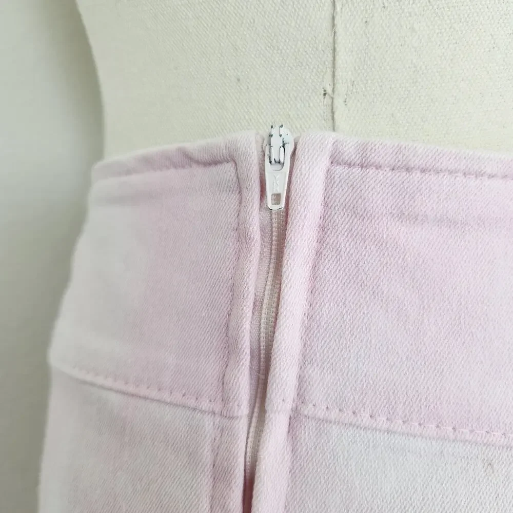 Vintage Y2K Light Pink Tie Dye Pleated Mini Skirt Mid Rise UK Made in England S